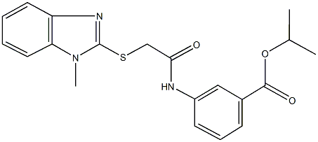 isopropyl 3-({[(1-methyl-1H-benzimidazol-2-yl)sulfanyl]acetyl}amino)benzoate Struktur