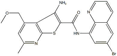 3-amino-N-(6-bromoquinolin-8-yl)-6-methyl-4-[(methyloxy)methyl]thieno[2,3-b]pyridine-2-carboxamide Struktur