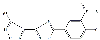 3-(4-amino-1,2,5-oxadiazol-3-yl)-5-{4-chloro-3-nitrophenyl}-1,2,4-oxadiazole Struktur