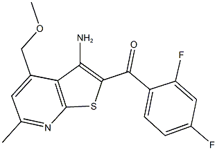 [3-amino-4-(methoxymethyl)-6-methylthieno[2,3-b]pyridin-2-yl](2,4-difluorophenyl)methanone Struktur