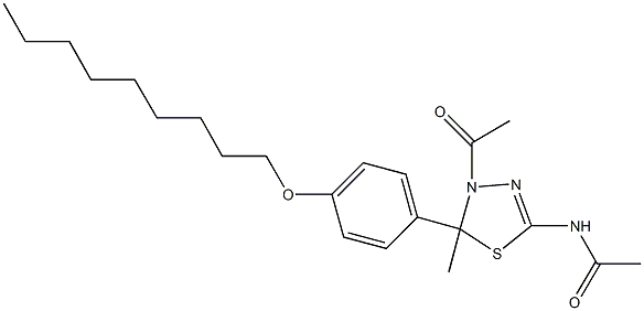 N-{4-acetyl-5-methyl-5-[4-(nonyloxy)phenyl]-4,5-dihydro-1,3,4-thiadiazol-2-yl}acetamide Struktur