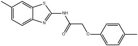 N-(6-methyl-1,3-benzothiazol-2-yl)-2-(4-methylphenoxy)acetamide Struktur