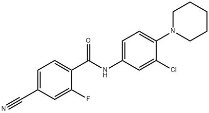 N-[3-chloro-4-(1-piperidinyl)phenyl]-4-cyano-2-fluorobenzamide Struktur