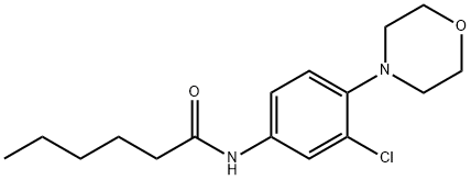 N-[3-chloro-4-(4-morpholinyl)phenyl]hexanamide Struktur