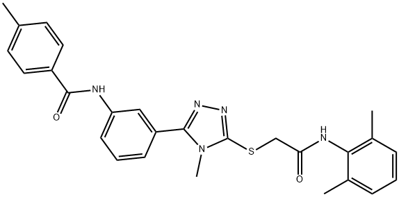 N-[3-(5-{[2-(2,6-dimethylanilino)-2-oxoethyl]sulfanyl}-4-methyl-4H-1,2,4-triazol-3-yl)phenyl]-4-methylbenzamide Struktur