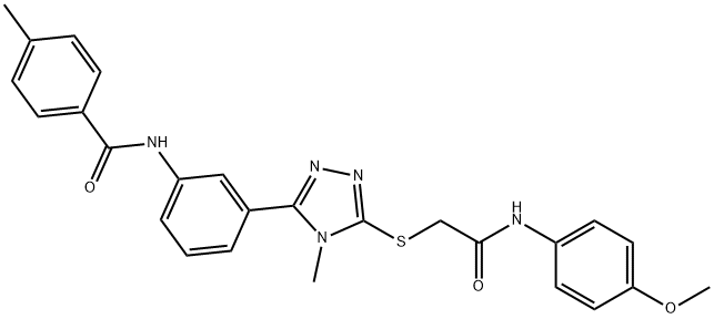 N-[3-(5-{[2-(4-methoxyanilino)-2-oxoethyl]sulfanyl}-4-methyl-4H-1,2,4-triazol-3-yl)phenyl]-4-methylbenzamide Struktur