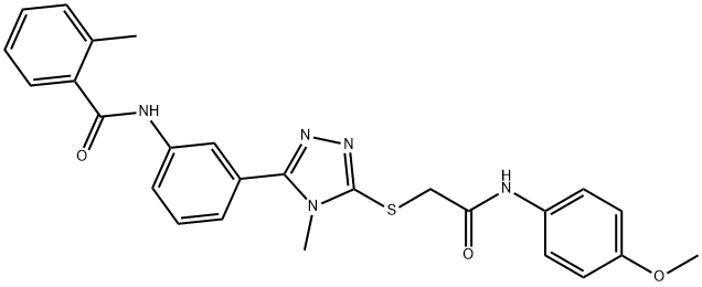 N-[3-(5-{[2-(4-methoxyanilino)-2-oxoethyl]sulfanyl}-4-methyl-4H-1,2,4-triazol-3-yl)phenyl]-2-methylbenzamide Struktur