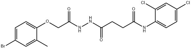 4-{2-[(4-bromo-2-methylphenoxy)acetyl]hydrazino}-N-(2,4-dichlorophenyl)-4-oxobutanamide Struktur