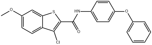 3-chloro-6-methoxy-N-(4-phenoxyphenyl)-1-benzothiophene-2-carboxamide Struktur