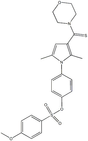 4-[2,5-dimethyl-3-(morpholin-4-ylcarbothioyl)-1H-pyrrol-1-yl]phenyl 4-methoxybenzenesulfonate Struktur