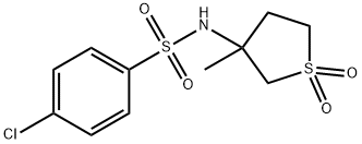 4-chloro-N-(3-methyl-1,1-dioxidotetrahydro-3-thienyl)benzenesulfonamide Struktur