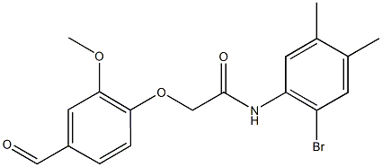 N-(2-bromo-4,5-dimethylphenyl)-2-(4-formyl-2-methoxyphenoxy)acetamide Struktur