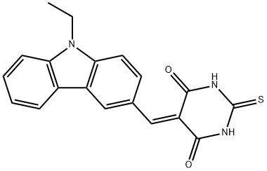 5-[(9-ethyl-9H-carbazol-3-yl)methylene]-2-thioxodihydro-4,6(1H,5H)-pyrimidinedione Struktur