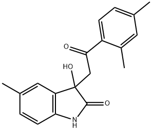 3-[2-(2,4-dimethylphenyl)-2-oxoethyl]-3-hydroxy-5-methyl-1,3-dihydro-2H-indol-2-one Struktur