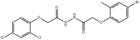 2-(4-bromo-2-methylphenoxy)-N'-[(2,4-dichlorophenoxy)acetyl]acetohydrazide Struktur