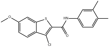 3-chloro-N-(3,4-dimethylphenyl)-6-methoxy-1-benzothiophene-2-carboxamide Struktur