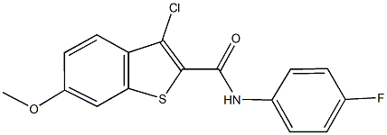 3-chloro-N-(4-fluorophenyl)-6-methoxy-1-benzothiophene-2-carboxamide Struktur