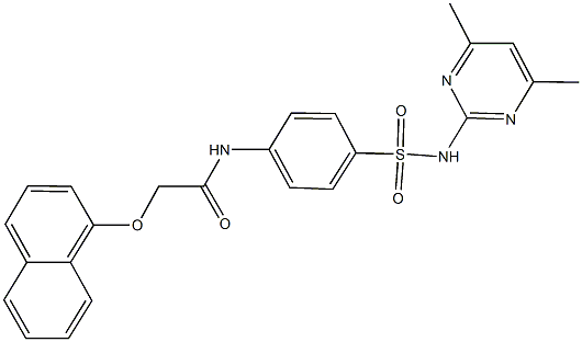 N-(4-{[(4,6-dimethyl-2-pyrimidinyl)amino]sulfonyl}phenyl)-2-(1-naphthyloxy)acetamide Struktur