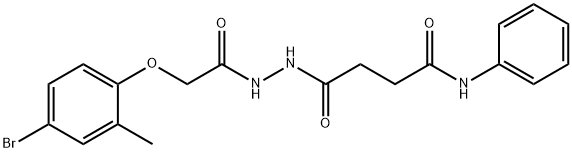 4-{2-[(4-bromo-2-methylphenoxy)acetyl]hydrazino}-4-oxo-N-phenylbutanamide Struktur