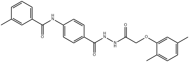 N-[4-({2-[(2,5-dimethylphenoxy)acetyl]hydrazino}carbonyl)phenyl]-3-methylbenzamide Struktur