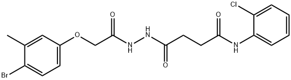 4-{2-[(4-bromo-3-methylphenoxy)acetyl]hydrazino}-N-(2-chlorophenyl)-4-oxobutanamide Struktur