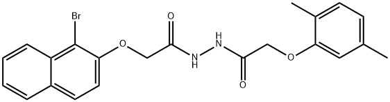 2-[(1-bromo-2-naphthyl)oxy]-N'-[(2,5-dimethylphenoxy)acetyl]acetohydrazide Struktur