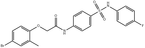 2-(4-bromo-2-methylphenoxy)-N-{4-[(4-fluoroanilino)sulfonyl]phenyl}acetamide Struktur