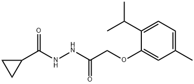 N'-[2-(2-isopropyl-5-methylphenoxy)acetyl]cyclopropanecarbohydrazide Struktur