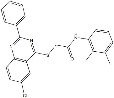 2-[(6-chloro-2-phenyl-4-quinazolinyl)sulfanyl]-N-(2,3-dimethylphenyl)acetamide Struktur