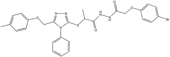 N'-[(4-bromophenoxy)acetyl]-2-({5-[(4-methylphenoxy)methyl]-4-phenyl-4H-1,2,4-triazol-3-yl}sulfanyl)propanohydrazide Struktur