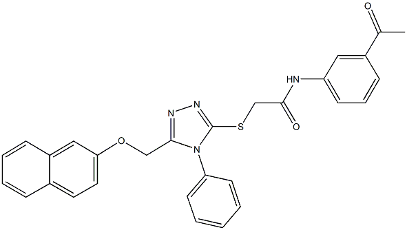 N-(3-acetylphenyl)-2-({5-[(2-naphthyloxy)methyl]-4-phenyl-4H-1,2,4-triazol-3-yl}sulfanyl)acetamide Struktur