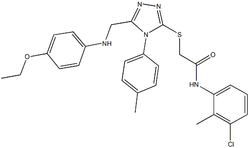 N-(3-chloro-2-methylphenyl)-2-{[5-[(4-ethoxyanilino)methyl]-4-(4-methylphenyl)-4H-1,2,4-triazol-3-yl]sulfanyl}acetamide Struktur