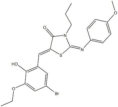 5-(5-bromo-3-ethoxy-2-hydroxybenzylidene)-2-[(4-methoxyphenyl)imino]-3-propyl-1,3-thiazolidin-4-one Struktur