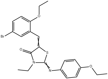 5-(5-bromo-2-ethoxybenzylidene)-2-[(4-ethoxyphenyl)imino]-3-ethyl-1,3-thiazolidin-4-one Struktur