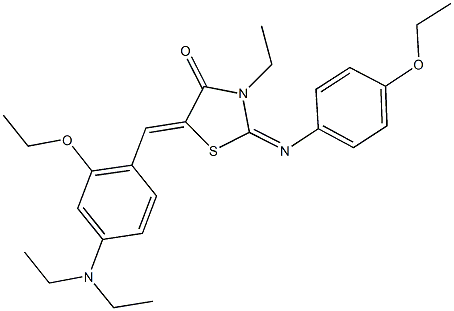 5-[4-(diethylamino)-2-ethoxybenzylidene]-2-[(4-ethoxyphenyl)imino]-3-ethyl-1,3-thiazolidin-4-one Struktur