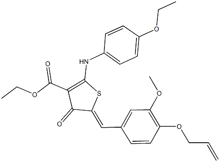 ethyl 5-[4-(allyloxy)-3-methoxybenzylidene]-2-(4-ethoxyanilino)-4-oxo-4,5-dihydro-3-thiophenecarboxylate Struktur