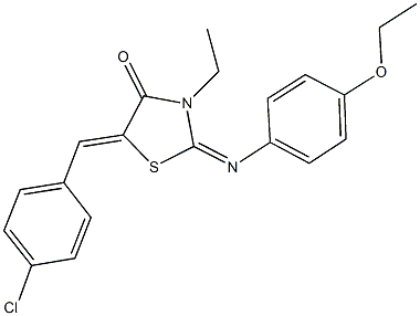 5-(4-chlorobenzylidene)-2-[(4-ethoxyphenyl)imino]-3-ethyl-1,3-thiazolidin-4-one Struktur