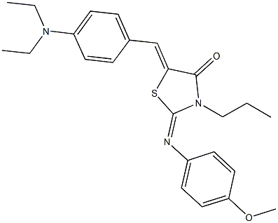 5-[4-(diethylamino)benzylidene]-2-[(4-methoxyphenyl)imino]-3-propyl-1,3-thiazolidin-4-one Struktur