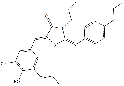 5-(3-chloro-5-ethoxy-4-hydroxybenzylidene)-2-[(4-ethoxyphenyl)imino]-3-propyl-1,3-thiazolidin-4-one Struktur