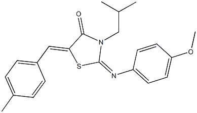 3-isobutyl-2-[(4-methoxyphenyl)imino]-5-(4-methylbenzylidene)-1,3-thiazolidin-4-one Struktur