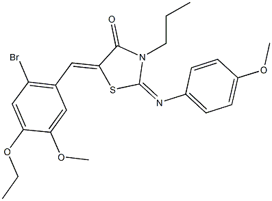 5-(2-bromo-4-ethoxy-5-methoxybenzylidene)-2-[(4-methoxyphenyl)imino]-3-propyl-1,3-thiazolidin-4-one Struktur