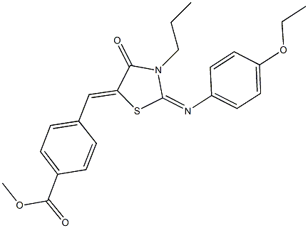 methyl 4-({2-[(4-ethoxyphenyl)imino]-4-oxo-3-propyl-1,3-thiazolidin-5-ylidene}methyl)benzoate Struktur