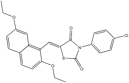 3-(4-chlorophenyl)-5-[(2,7-diethoxy-1-naphthyl)methylene]-1,3-thiazolidine-2,4-dione Struktur