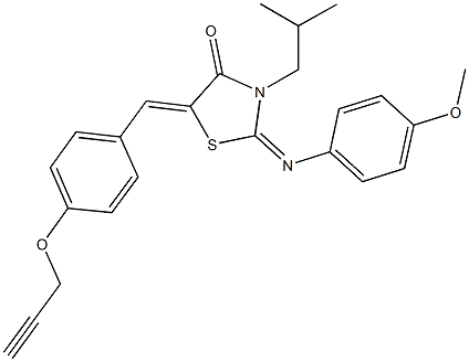 3-isobutyl-2-[(4-methoxyphenyl)imino]-5-[4-(2-propynyloxy)benzylidene]-1,3-thiazolidin-4-one Struktur