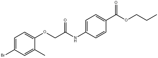 propyl 4-{[(4-bromo-2-methylphenoxy)acetyl]amino}benzoate Struktur