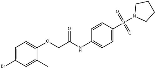 2-(4-bromo-2-methylphenoxy)-N-[4-(pyrrolidin-1-ylsulfonyl)phenyl]acetamide Struktur