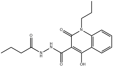 N'-butyryl-4-hydroxy-2-oxo-1-propyl-1,2-dihydro-3-quinolinecarbohydrazide Struktur