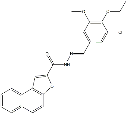 N'-(3-chloro-4-ethoxy-5-methoxybenzylidene)naphtho[2,1-b]furan-2-carbohydrazide Struktur