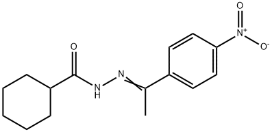 N'-(1-{4-nitrophenyl}ethylidene)cyclohexanecarbohydrazide Struktur