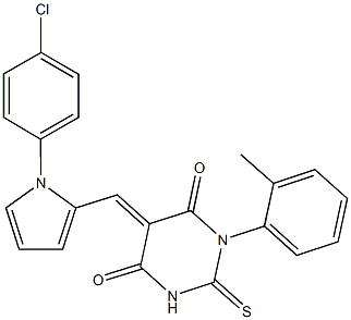 5-{[1-(4-chlorophenyl)-1H-pyrrol-2-yl]methylene}-1-(2-methylphenyl)-2-thioxodihydro-4,6(1H,5H)-pyrimidinedione Struktur